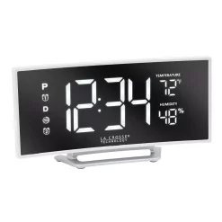 Table Clocks La Crosse Technology Curved Mirror LED Alarm Clock With Temperature & Humidity, USB Port 14 Table Clocks La Crosse Technology Curved Mirror LED Alarm Clock With Temperature & Humidity, USB Port -SAFAVIEH Shop white la crosse technology table clocks 602 249 1f 1000