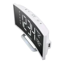 Table Clocks La Crosse Technology Curved Mirror LED Alarm Clock With Temperature & Humidity, USB Port 13 Table Clocks La Crosse Technology Curved Mirror LED Alarm Clock With Temperature & Humidity, USB Port -SAFAVIEH Shop white la crosse technology table clocks 602 249 4f 1000
