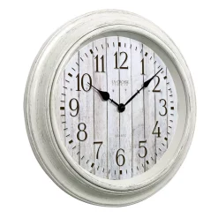 Wall Clocks La Crosse Technology 14 In. Round White Barn Wood Quartz Wall Clock -SAFAVIEH Shop white la crosse technology wall clocks 404 3036bw 1f 1000