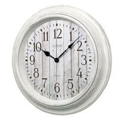 Wall Clocks La Crosse Technology 14 In. Round White Barn Wood Quartz Wall Clock -SAFAVIEH Shop white la crosse technology wall clocks 404 3036bw 4f 1000