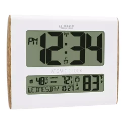 Wall Clocks La Crosse Technology Digital Atomic Faux Wood Sided Wall Clock With Temperature And Indoor Humidity -SAFAVIEH Shop white la crosse technology wall clocks 513 1919 int 4f 1000