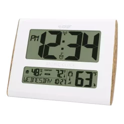 Wall Clocks La Crosse Technology Digital Atomic Faux Wood Sided Wall Clock With Temperature And Indoor Humidity -SAFAVIEH Shop white la crosse technology wall clocks 513 1919 int c3 1000