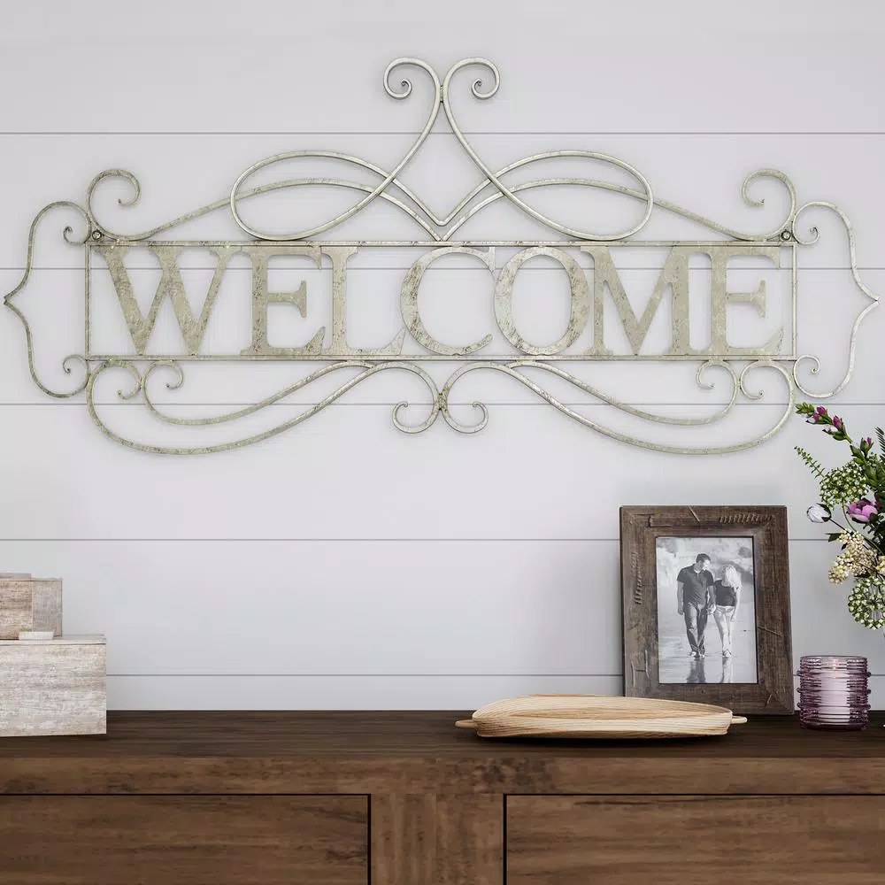 Wall Signs Lavish Home “Welcome” Decorative Rustic Metal Cutout Wall Sign 9 Wall Signs Lavish Home “Welcome” Decorative Rustic Metal Cutout Wall Sign - Image 7