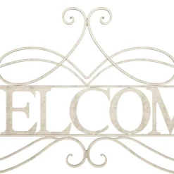 Wall Signs Lavish Home “Welcome” Decorative Rustic Metal Cutout Wall Sign 14 Wall Signs Lavish Home “Welcome” Decorative Rustic Metal Cutout Wall Sign -SAFAVIEH Shop white lavish home wall signs hw0200060 fa 1000