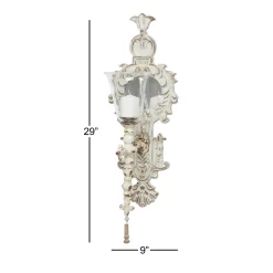 Wall Accents LITTON LANE Distressed White Ornate Candle Sconce -SAFAVIEH Shop white litton lane candle holders 35461 76 1000