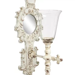 Wall Accents LITTON LANE Distressed White Ornate Candle Sconce -SAFAVIEH Shop white litton lane candle holders 35461 fa 1000