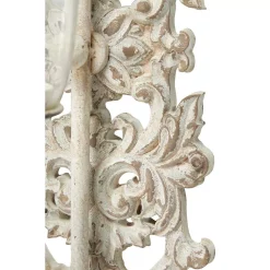 Wall Accents LITTON LANE Distressed White Acanthus Candle Sconce -SAFAVIEH Shop white litton lane candle holders 35463 1f 1000
