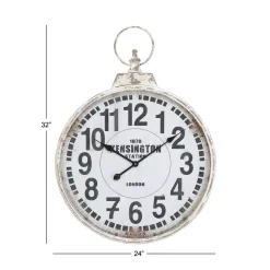Wall Clocks LITTON LANE 32 In. X 24 In. London Inspired Antique Round Wall Clock -SAFAVIEH Shop white litton lane wall clocks 52118 44 1000