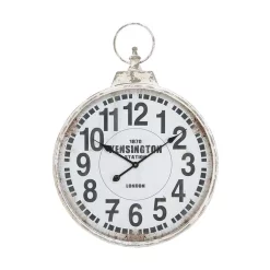 Wall Clocks LITTON LANE 32 In. X 24 In. London Inspired Antique Round Wall Clock -SAFAVIEH Shop white litton lane wall clocks 52118 c3 1000