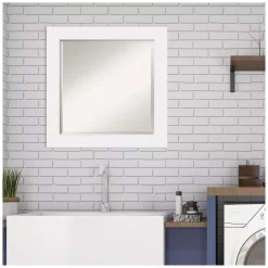 Mirrors Amanti Art Corvino 25 In. W X 25 In. H Framed Square Beveled Edge Bathroom Vanity Mirror In White Matte 17 Mirrors Amanti Art Corvino 25 In. W X 25 In. H Framed Square Beveled Edge Bathroom Vanity Mirror In White Matte -SAFAVIEH Shop white matte amanti art mirrors dsw4407195 76 1000