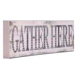 Wall Signs Pinnacle 6 In. X 36 In. Gather Here Rustic Wood Wall Art 9 Wall Signs Pinnacle 6 In. X 36 In. Gather Here Rustic Wood Wall Art -SAFAVIEH Shop white pinnacle wall signs 1711 3446 4f 1000