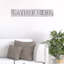 Wall Signs Pinnacle 6 In. X 36 In. Gather Here Rustic Wood Wall Art
