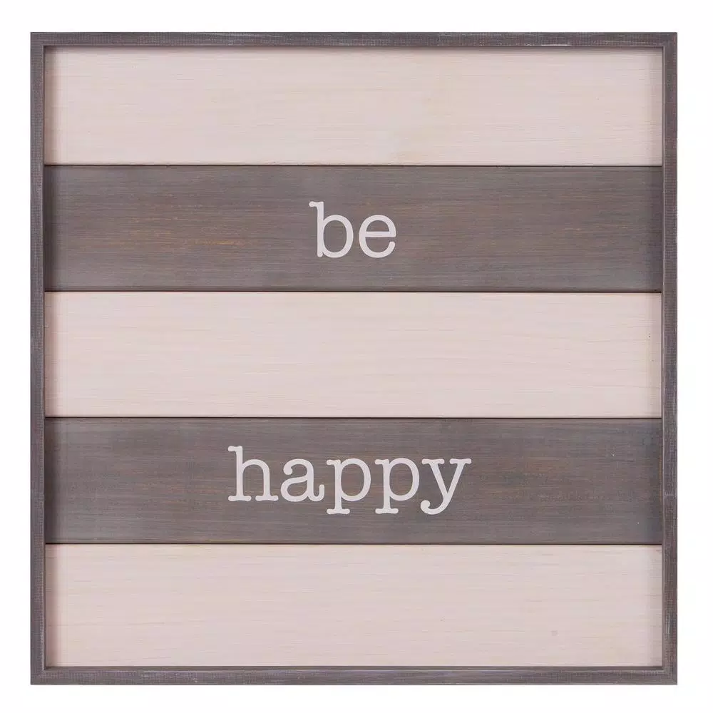 Wall Signs Pinnacle Be Happy Wood Plank Decorative Sign 4 Wall Signs Pinnacle Be Happy Wood Plank Decorative Sign - Image 2