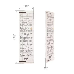 Wall Signs Pinnacle 13 In. X 47 In. Barn Door Wall Farmhouse Rules Rustic White Wood Plank Decorative Sign -SAFAVIEH Shop white pinnacle wall signs 1807 3843 1f 1000