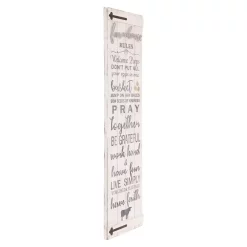 Wall Signs Pinnacle 13 In. X 47 In. Barn Door Wall Farmhouse Rules Rustic White Wood Plank Decorative Sign -SAFAVIEH Shop white pinnacle wall signs 1807 3843 4f 1000