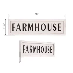 Wall Signs Pinnacle 11 In. X 38 In. Rustic White Farmhouse Tin Enamel Decorative Sign -SAFAVIEH Shop white pinnacle wall signs 1807 3857 1f 1000
