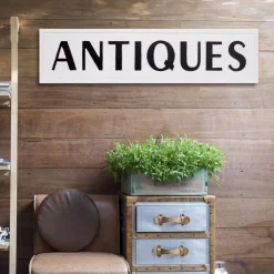 Wall Signs Pinnacle 10 In. X 36 In. Rustic Antiques White Metal Wall Sign