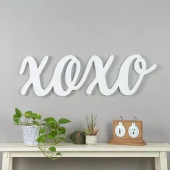 Wall Signs Pinnacle Script XOXO White Wood Decorative Sign