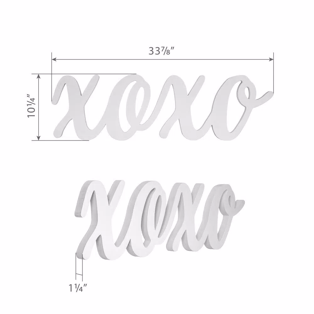 Wall Signs Pinnacle Script XOXO White Wood Decorative Sign 8 Wall Signs Pinnacle Script XOXO White Wood Decorative Sign - Image 6