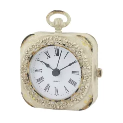 Table Clocks Stonebriar Collection 4 In. X 3 In. Weathered White Tabletop Clock -SAFAVIEH Shop white stonebriar collection table clocks sb 6080a 4f 1000