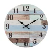 Wall Clocks Stonebriar Collection Coastal Worn Blue And White Wooden Wall Clock -SAFAVIEH Shop white stonebriar collection wall clocks sb 6150a 64 1000