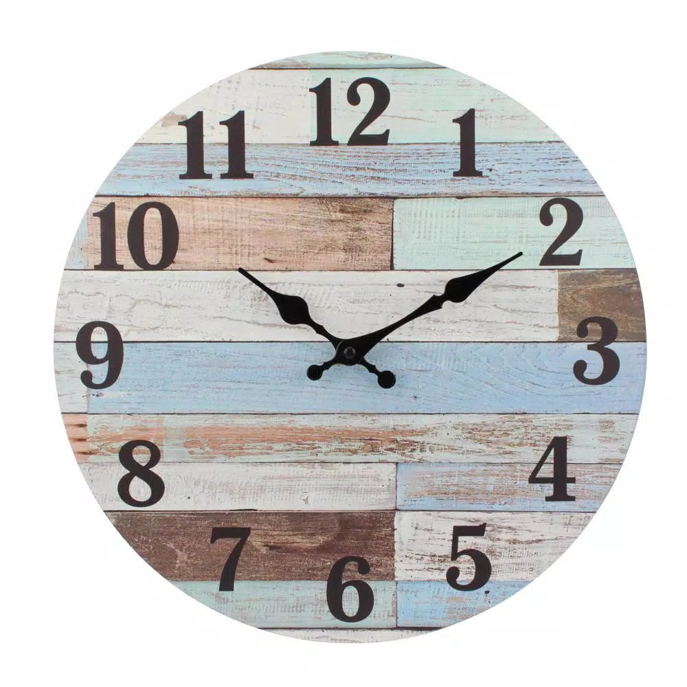 Wall Clocks Stonebriar Collection Coastal Worn Blue And White Wooden Wall Clock 3 Wall Clocks Stonebriar Collection Coastal Worn Blue And White Wooden Wall Clock