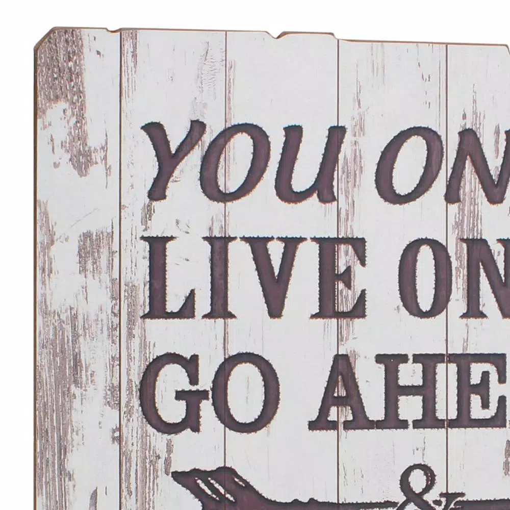 Wall Signs Stonebriar Collection 15.5 In. X 15.5 In. Weathered White Wood “Live Your Adventure” Wall Art 4 Wall Signs Stonebriar Collection 15.5 In. X 15.5 In. Weathered White Wood “Live Your Adventure” Wall Art - Image 2