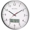 Wall Clocks Bulova 14 In. H X 14 In. W Round Wall Clock -SAFAVIEH Shop whites bulova wall clocks c4810 64 1000