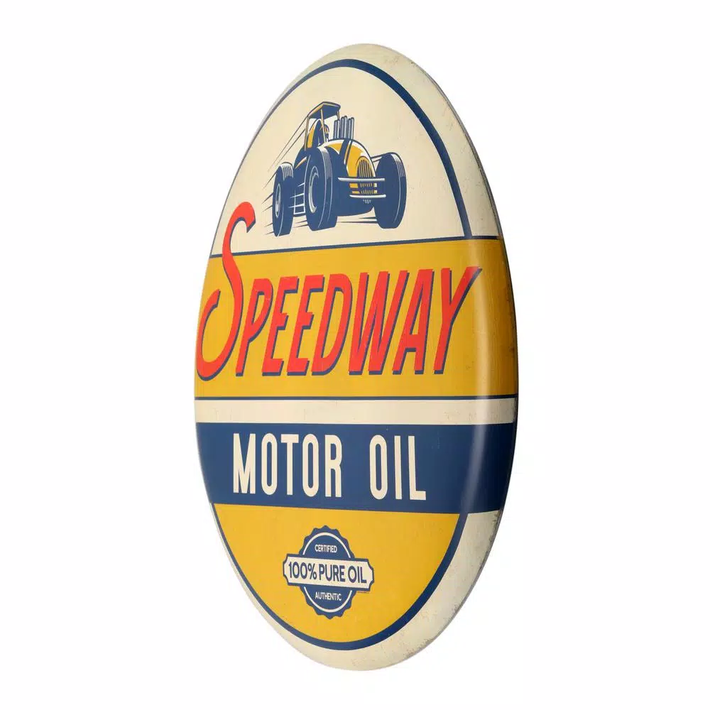 Wall Signs SPEEDWAY Motor Oil Tin Button Decorative Sign 4 Wall Signs SPEEDWAY Motor Oil Tin Button Decorative Sign - Image 2